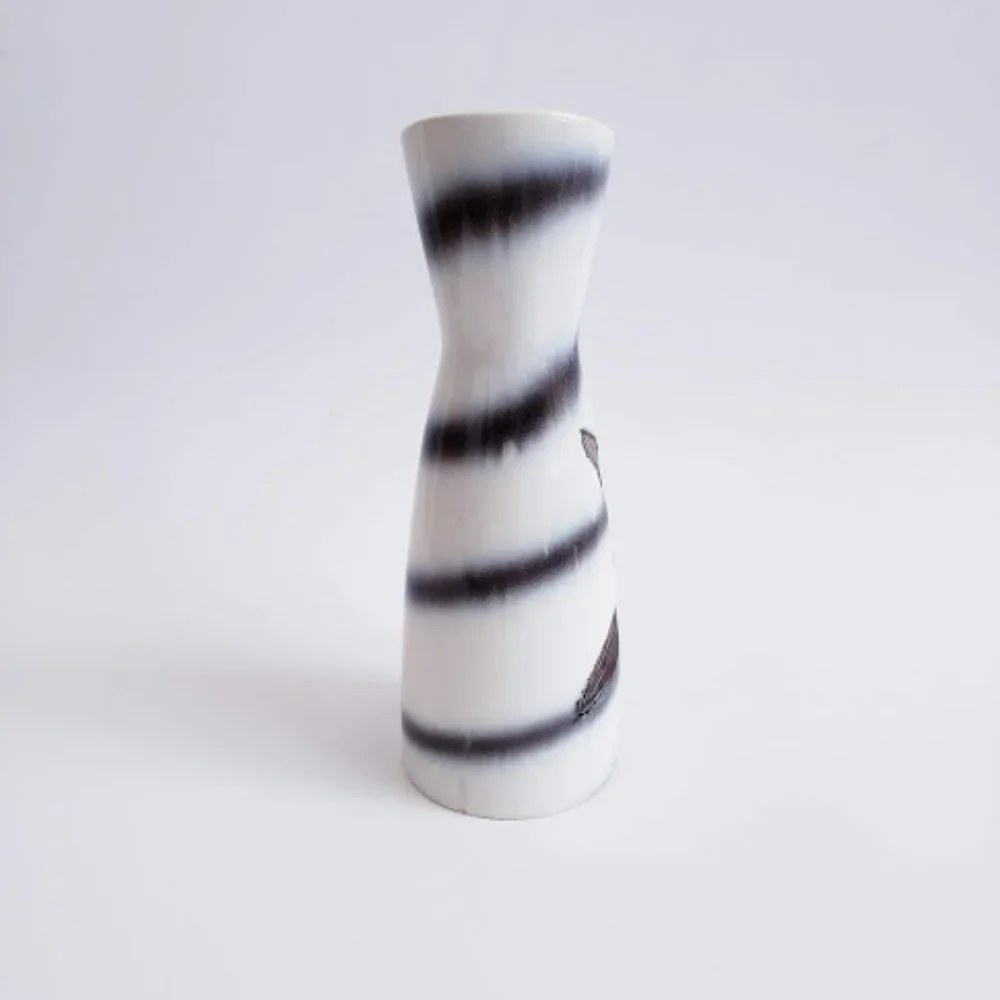 #Japanese vintage ceramic carved plant vase marked JAPAN#